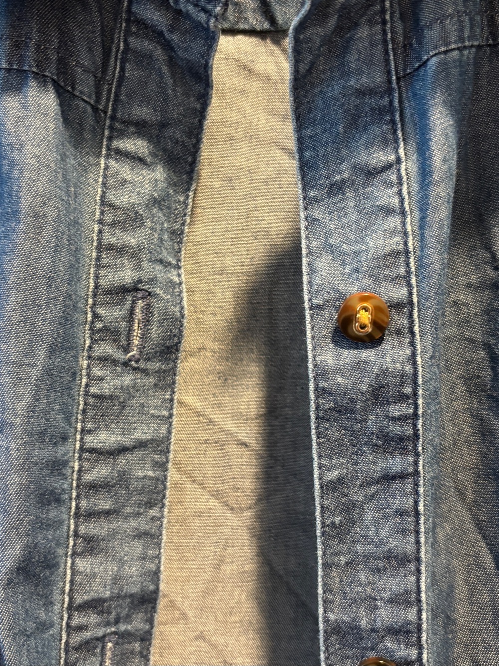 Charter Club Denim Cotton Button Down Shirt Blue 14 - Picture 6 of 7